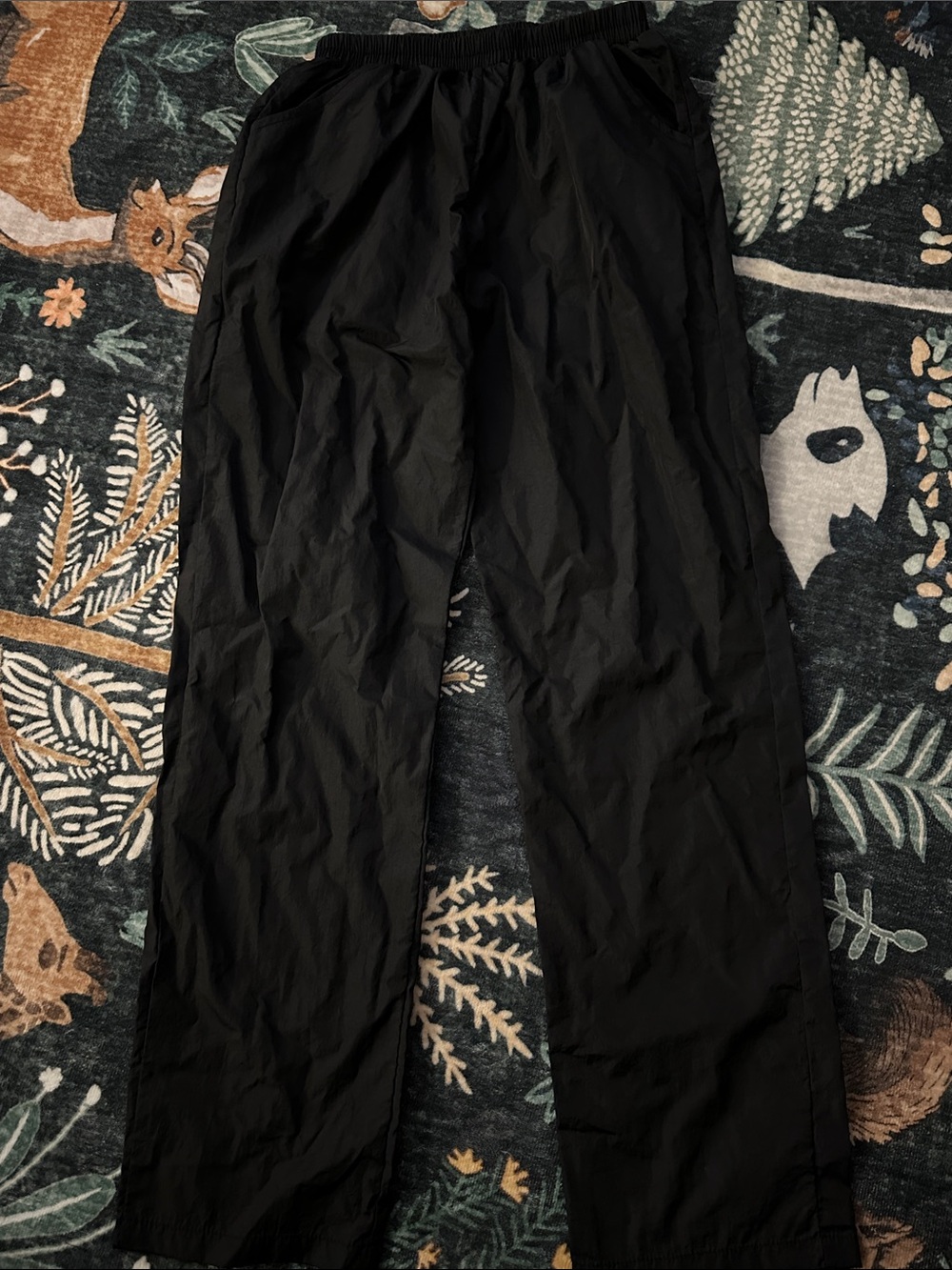Women's Black Elastic-Waist Casual Pants